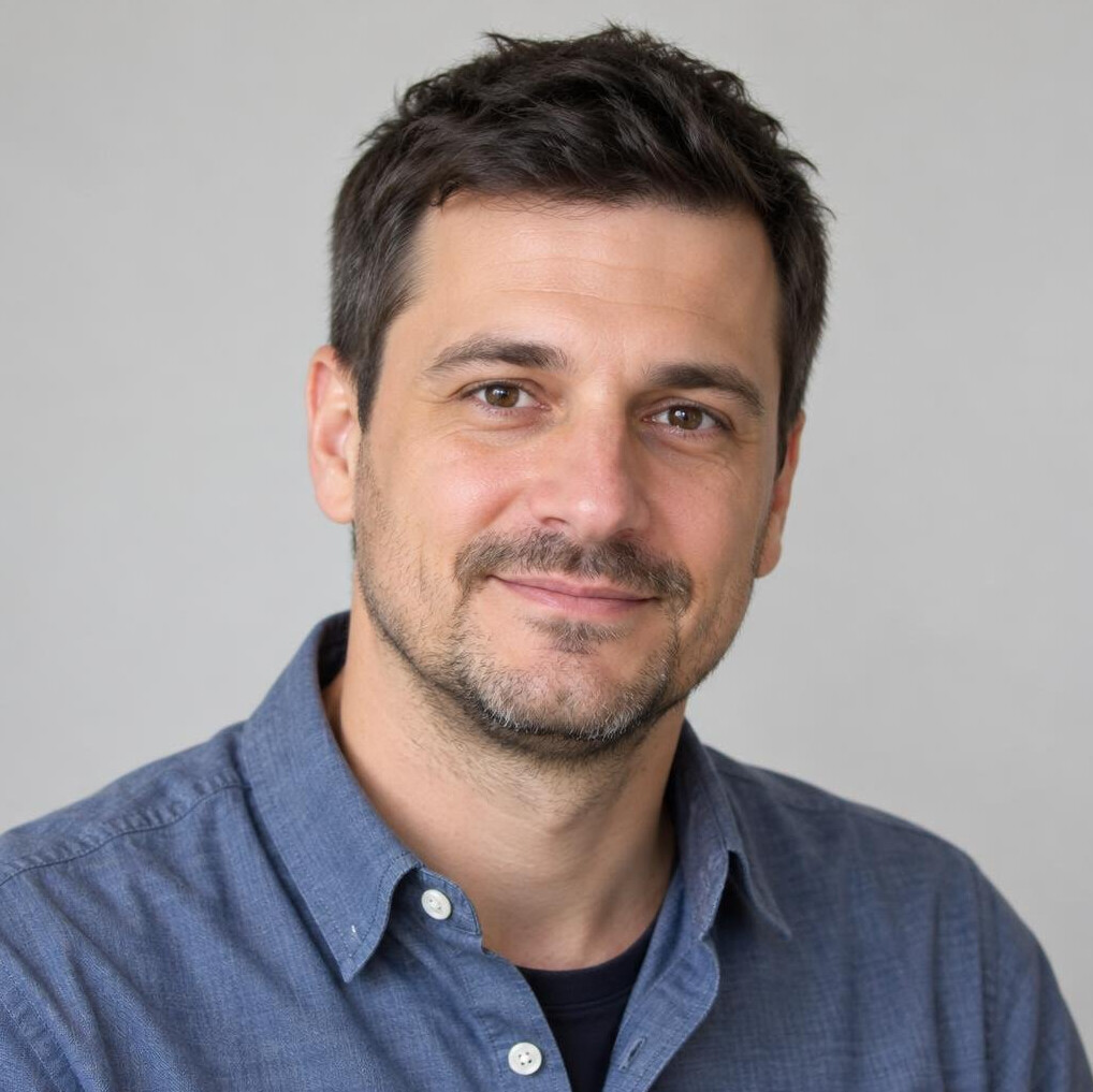 Portrait of a smiling man software developer